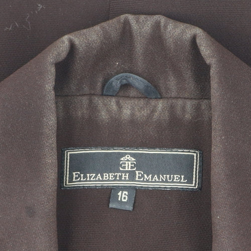 Elizabeth Emanuel Women’s Brown Blazer Jacket Size 16 Workwear