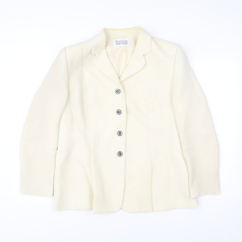 Eugen Klein Womens Ivory Polyester Blazer Size 18 Smart Formal Jacket