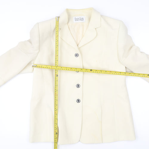 Eugen Klein Womens Ivory Polyester Blazer Size 18 Smart Formal Jacket