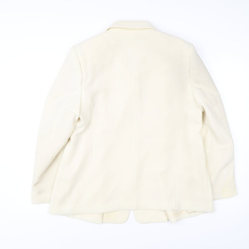 Eugen Klein Womens Ivory Polyester Blazer Size 18 Smart Formal Jacket