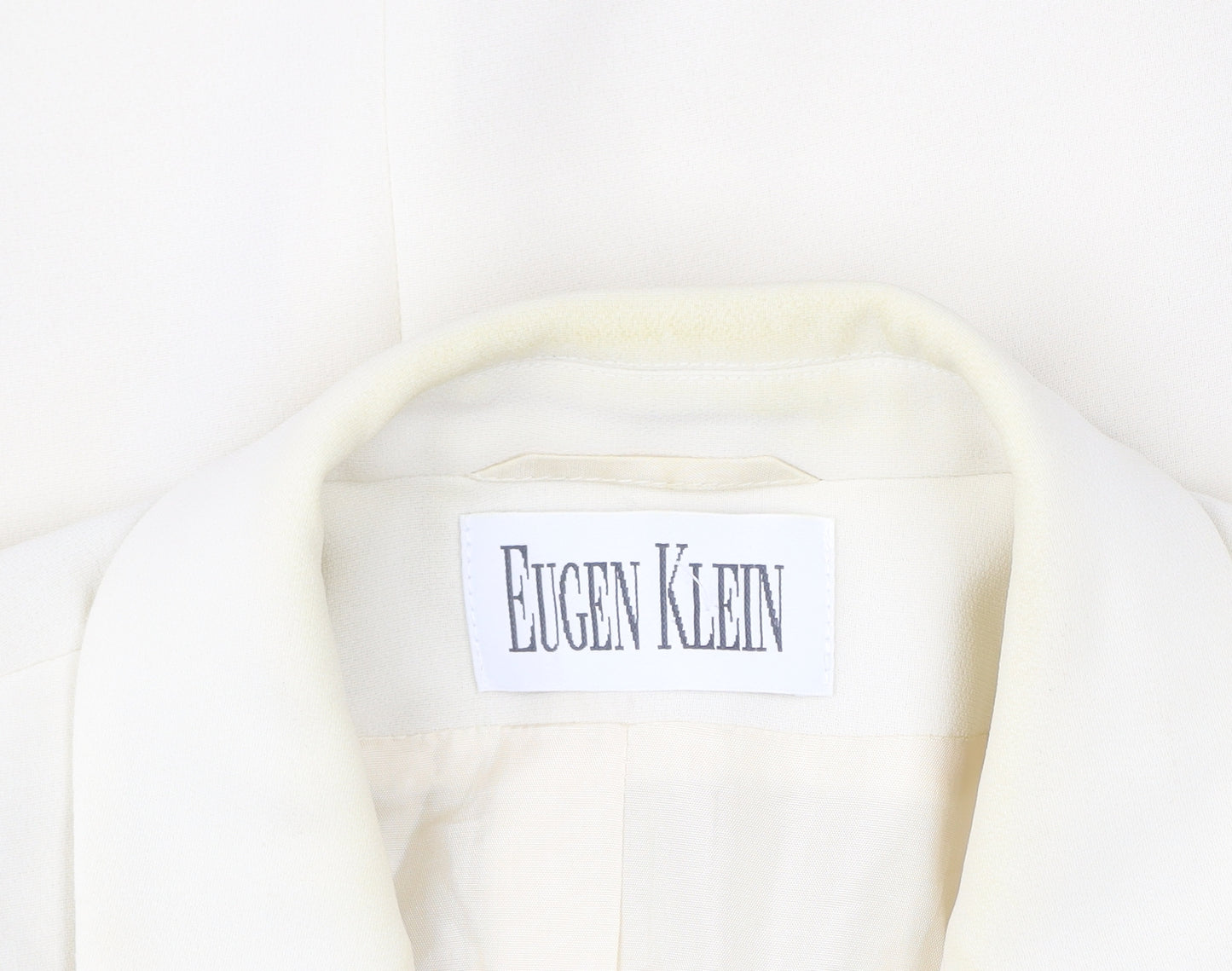 Eugen Klein Womens Ivory Polyester Blazer Size 18 Smart Formal Jacket