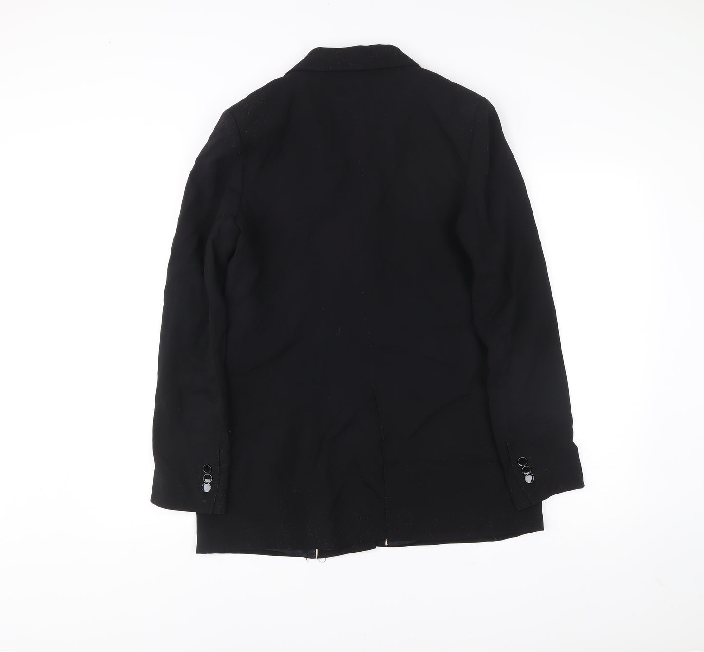 Massimo Dutti Womens Black Size 14 Tailored Notch Lapel Blazer Jacket