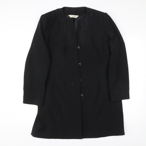 Premium Collection Women’s Black Long Coat UK 18 Overcoat Formal