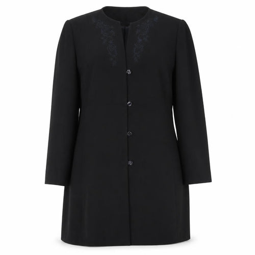 Premium Collection Women’s Black Long Coat UK 18 Overcoat Formal