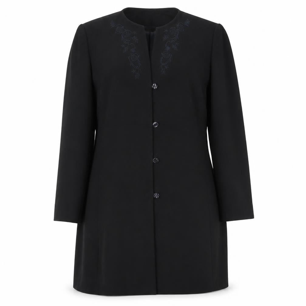 Premium Collection Women’s Black Long Coat UK 18 Overcoat Formal