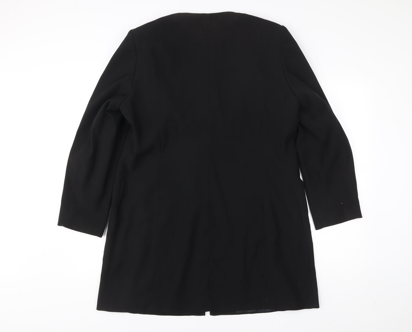 Premium Collection Women’s Black Long Coat UK 18 Overcoat Formal