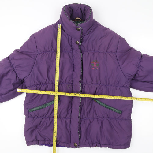 Skila Womens Purple Puffer Jacket Size 10 Winter Quilted Coat