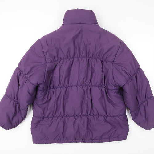 Skila Womens Purple Puffer Jacket Size 10 Winter Quilted Coat