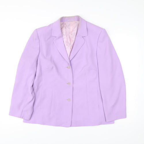 Betty Barclay Womens Purple Blazer Jacket Size 18 Classic Formal