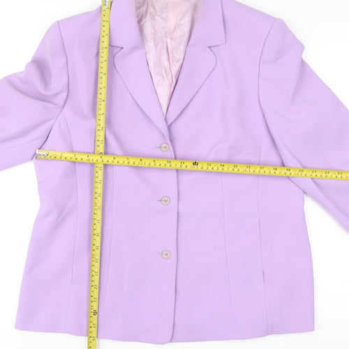 Betty Barclay Womens Purple Blazer Jacket Size 18 Classic Formal