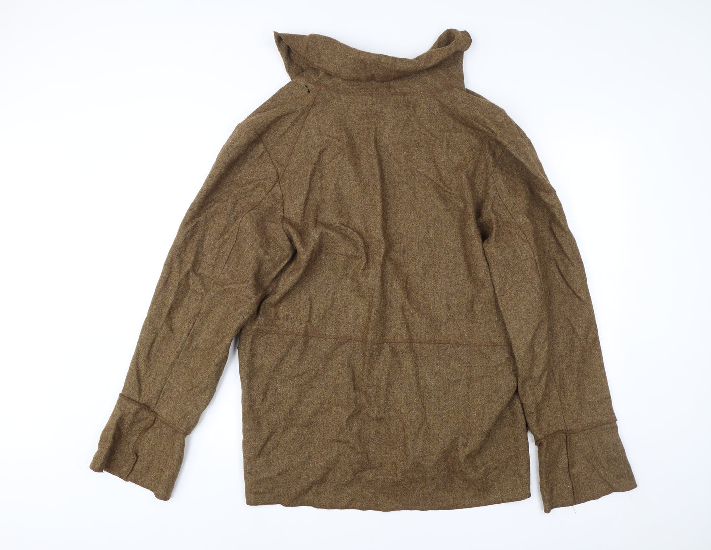 April Cornell Women Brown Wool Blend Blazer Jacket M Long Sleeve