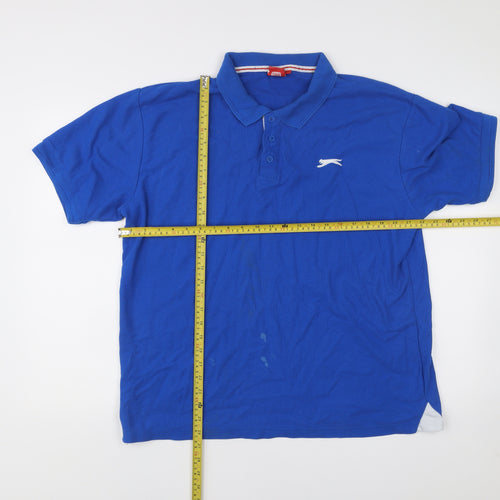 Slazenger Mens Blue Polo Shirt XL Cotton Blend Casual Sports