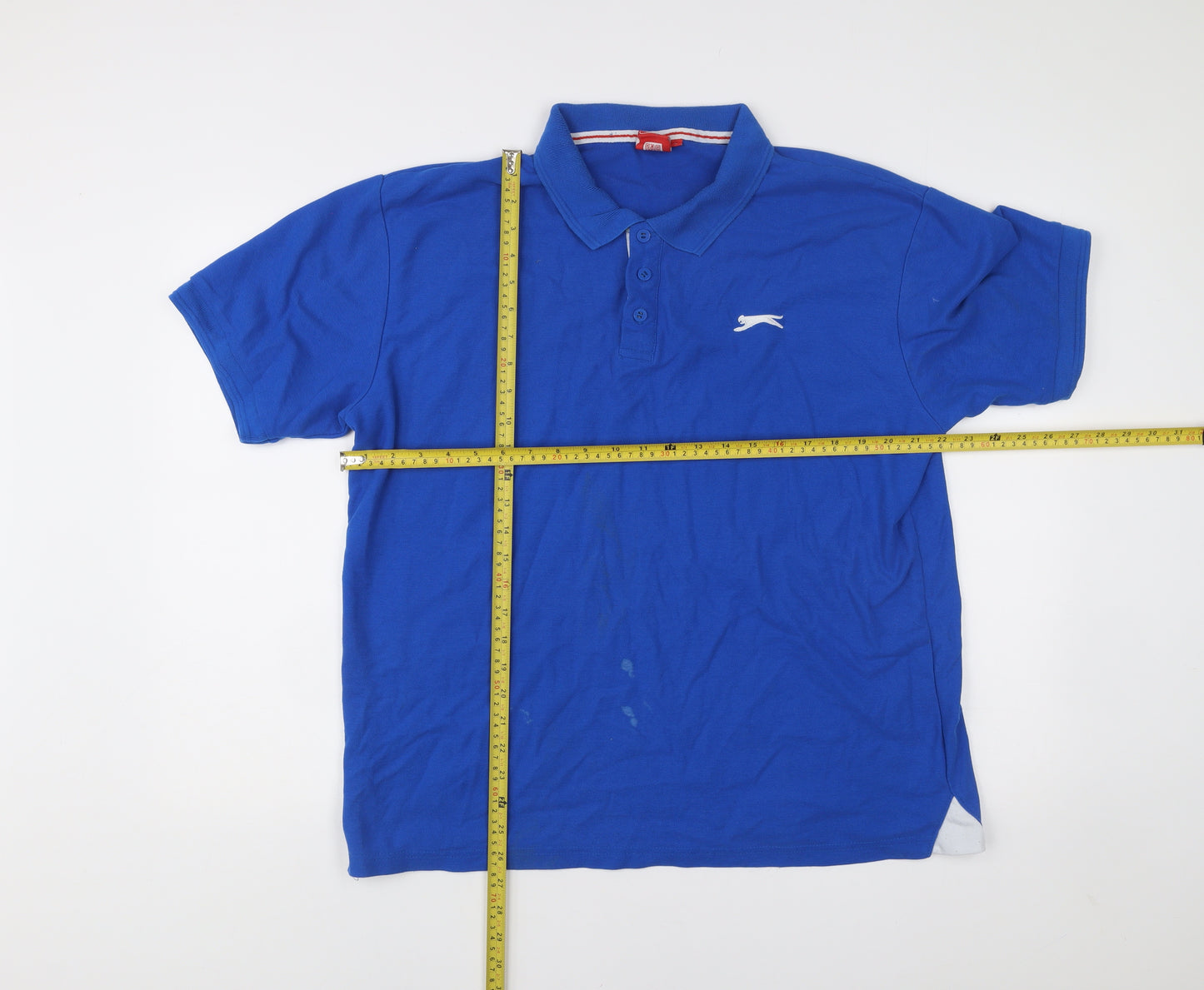 Slazenger Mens Blue Polo Shirt XL Cotton Blend Casual Sports