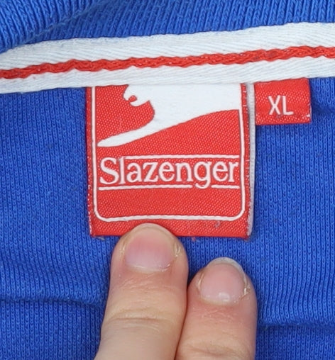 Slazenger Mens Blue Polo Shirt XL Cotton Blend Casual Sports