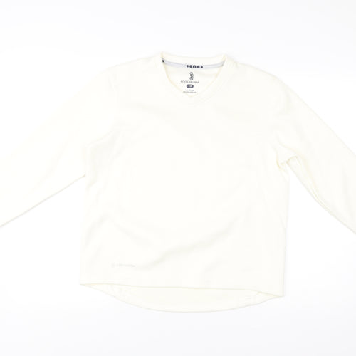Kookaburra Womens Ivory V-Neck Pullover Sweatshirt Size 14