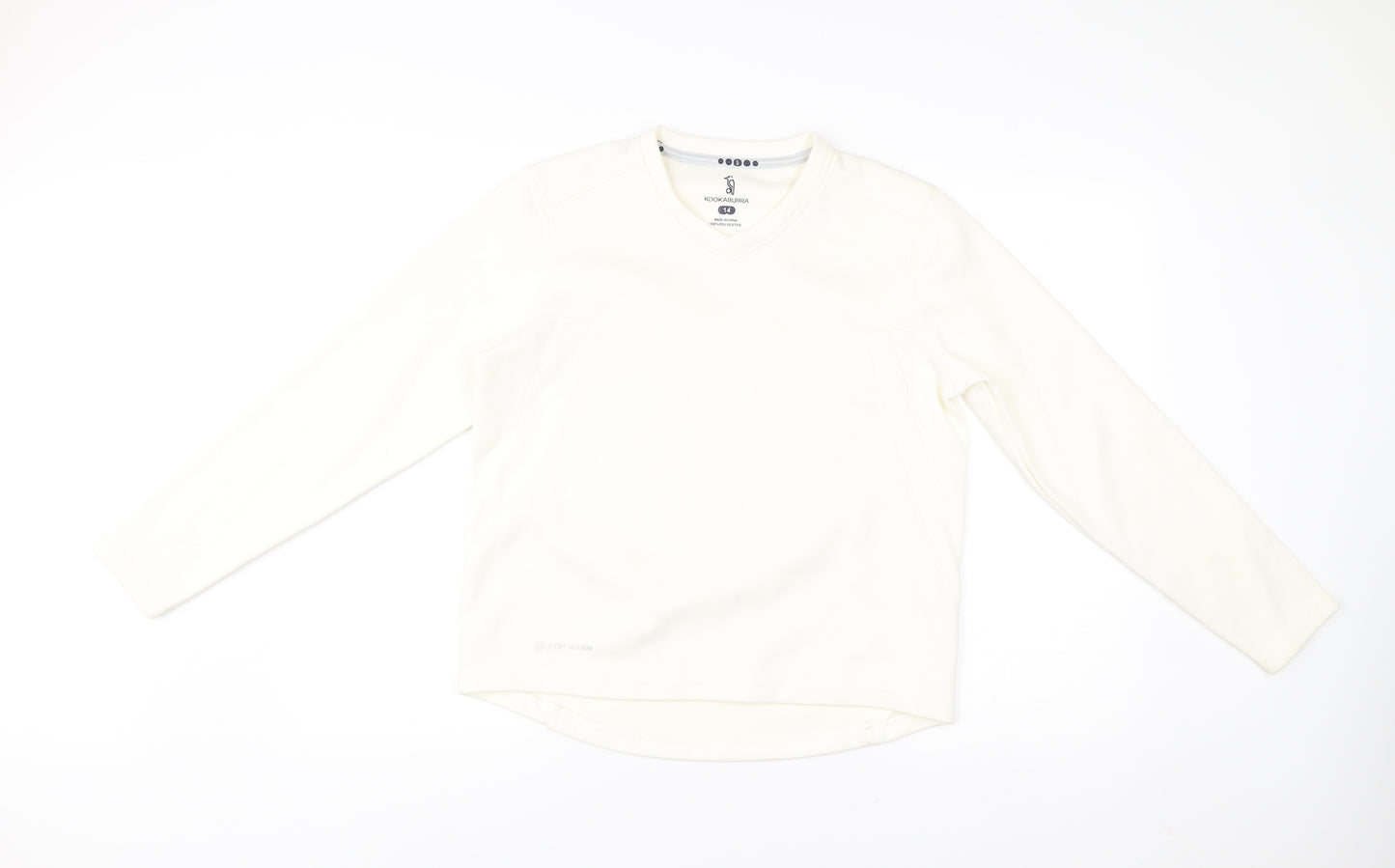 Kookaburra Womens Ivory V-Neck Pullover Sweatshirt Size 14