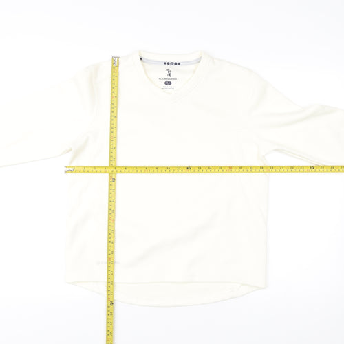Kookaburra Womens Ivory V-Neck Pullover Sweatshirt Size 14