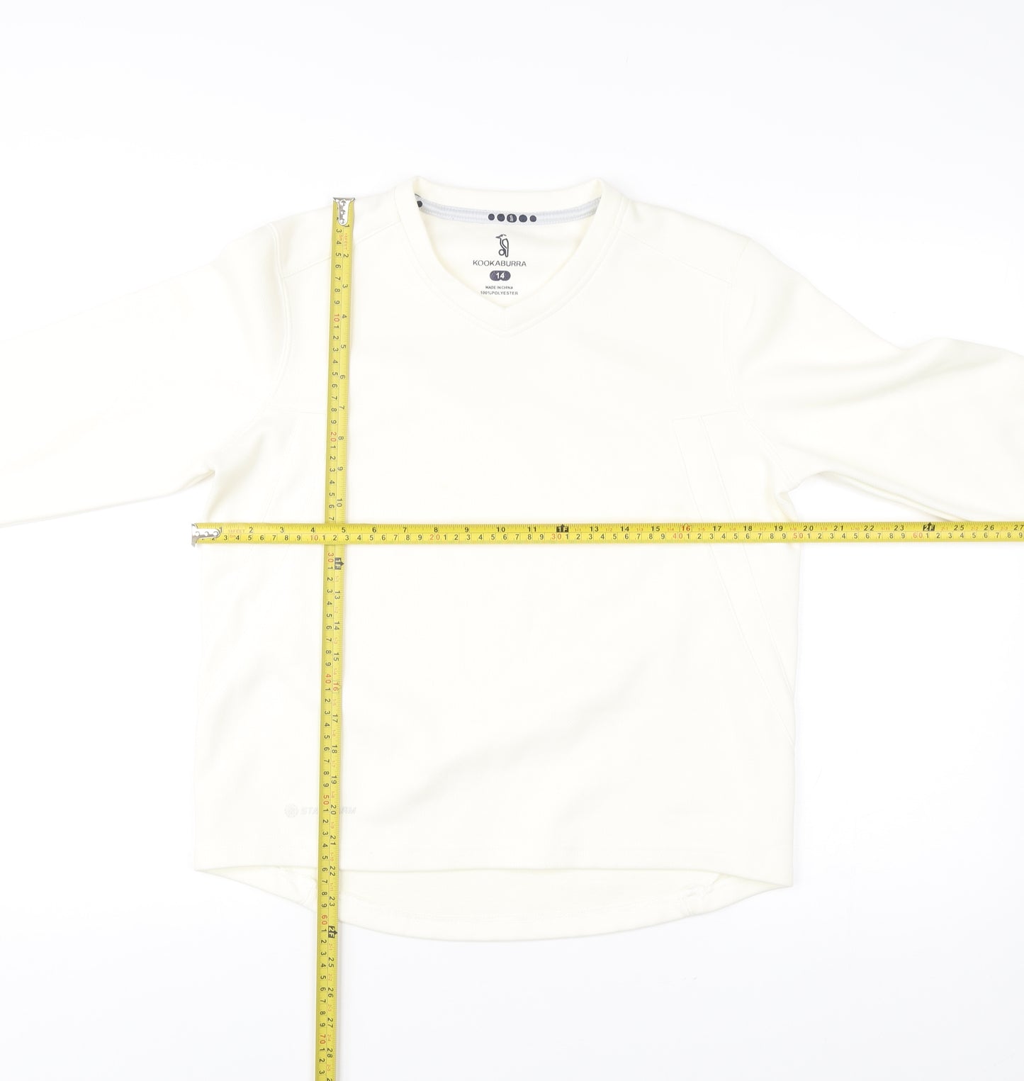 Kookaburra Womens Ivory V-Neck Pullover Sweatshirt Size 14