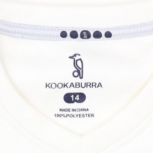 Kookaburra Womens Ivory V-Neck Pullover Sweatshirt Size 14