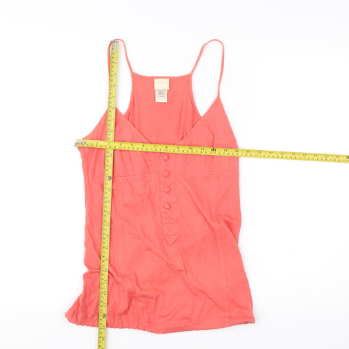 Diesel Womens Pink Cotton Spaghetti Strap V-Neck Tank Top M