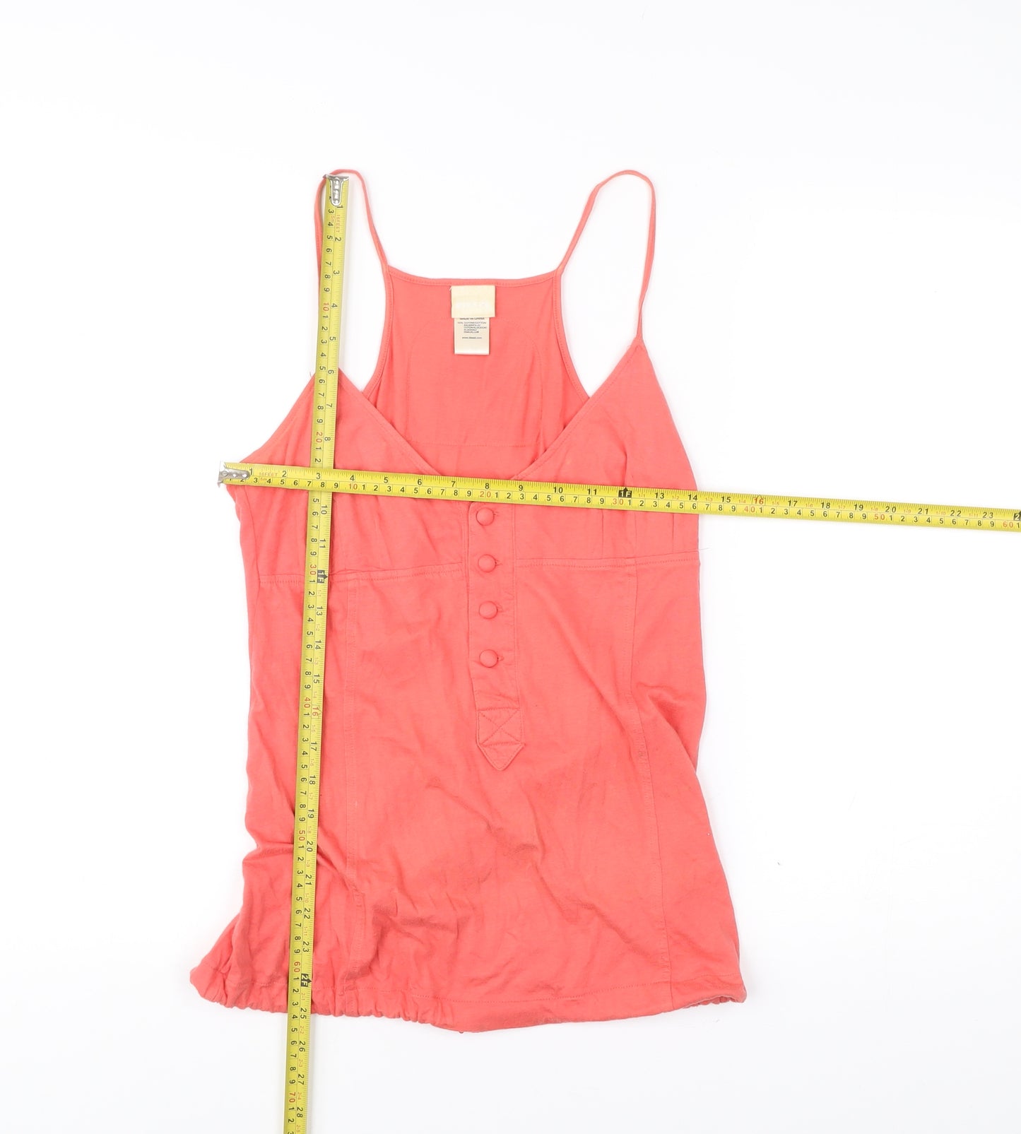 Diesel Womens Pink Cotton Spaghetti Strap V-Neck Tank Top M