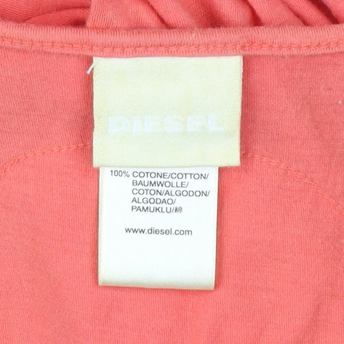 Diesel Womens Pink Cotton Spaghetti Strap V-Neck Tank Top M