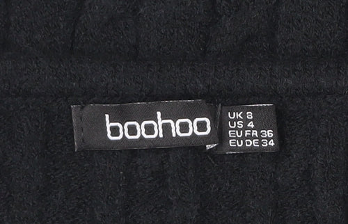 Boohoo Women’s Black Bodycon Cable Knit Dress UK 8 Sleeveless Party