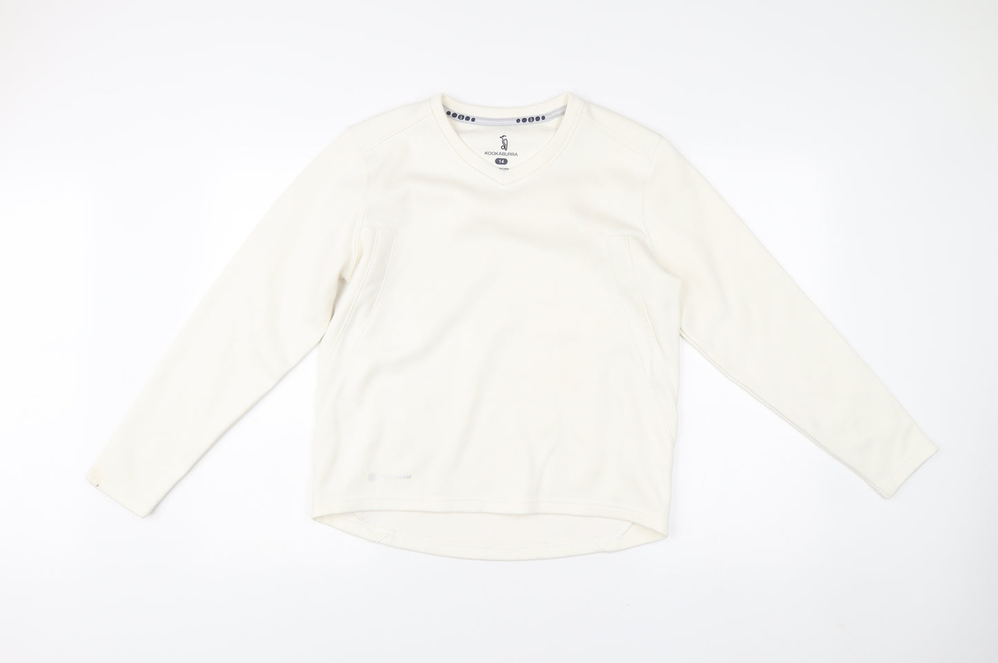Kookaburra Women’s Ivory Polyester V-Neck Sweatshirt Size 14