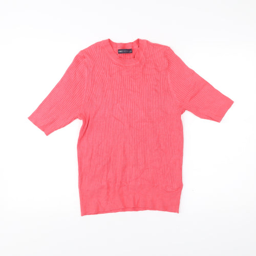 Marks and Spencer Womens Pink Size 14 Knit Short Sleeve Top