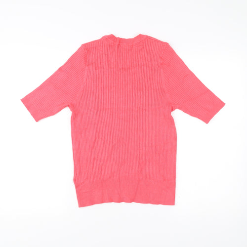 Marks and Spencer Womens Pink Size 14 Knit Short Sleeve Top