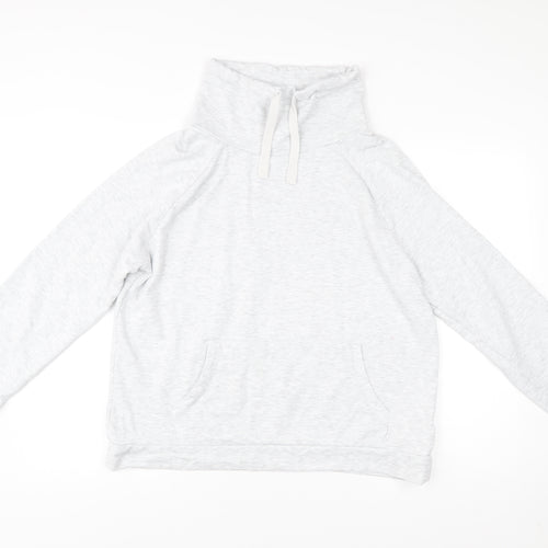 FatFace Women Grey Pullover Sweatshirt UK 12 Long Sleeve Funnel Neck