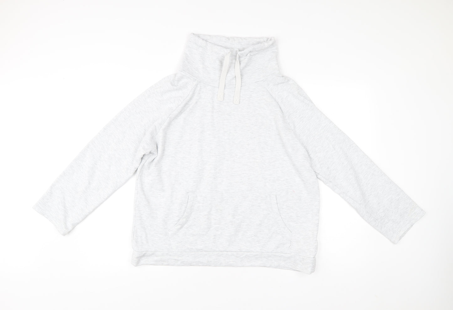 FatFace Women Grey Pullover Sweatshirt UK 12 Long Sleeve Funnel Neck