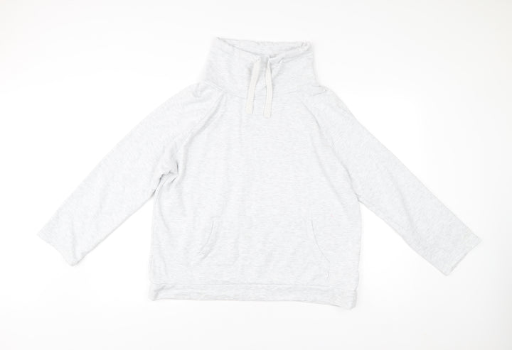FatFace Women Grey Pullover Sweatshirt UK 12 Long Sleeve Funnel Neck