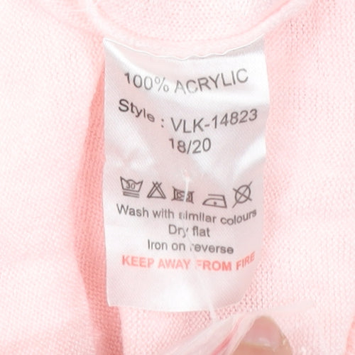 Pure & Natural Women’s Pink Acrylic Pullover Jumper Size 18 Plus