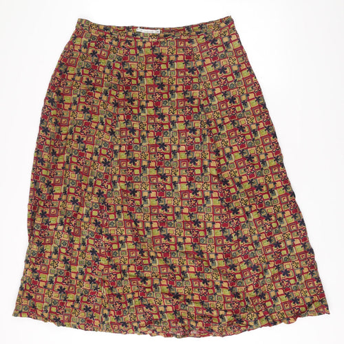Alice Collins Women’s Multicoloured A-Line Knee Length Skirt L Viscose