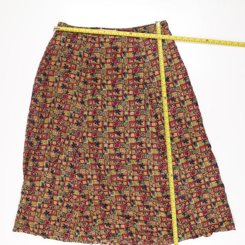 Alice Collins Women’s Multicoloured A-Line Knee Length Skirt L Viscose