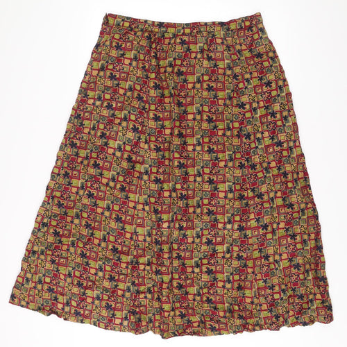 Alice Collins Women’s Multicoloured A-Line Knee Length Skirt L Viscose