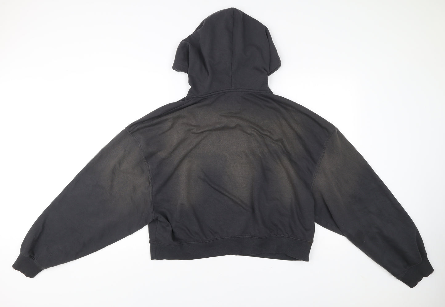 Bershka Womens Black L Hoodie Pullover NYC Graphic Cotton Blend