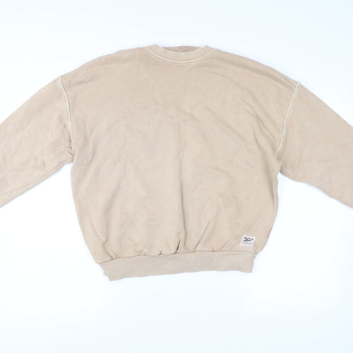 Reebok Women’s Beige Small Pullover Sweatshirt Casual Classic