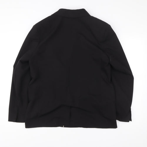 Bershka Womens Black Blazer Size L Double-Breasted Notch Lapel Workwear Jacket