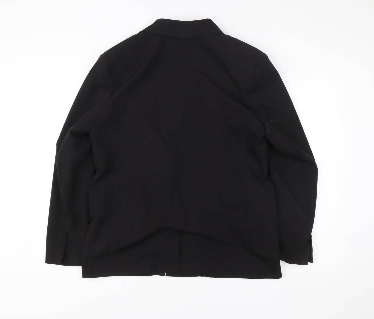 Bershka Womens Black Blazer Size L Double-Breasted Notch Lapel Workwear Jacket