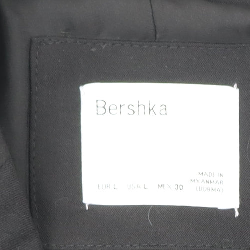 Bershka Womens Black Blazer Size L Double-Breasted Notch Lapel Workwear Jacket