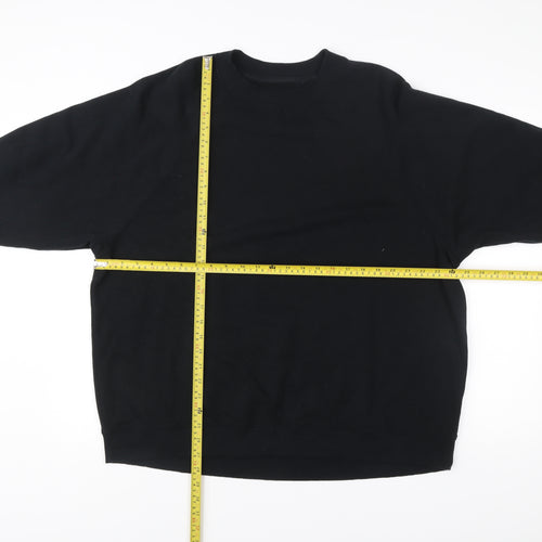 American Eagle Mens Black L Pullover Sweatshirt Crew Neck