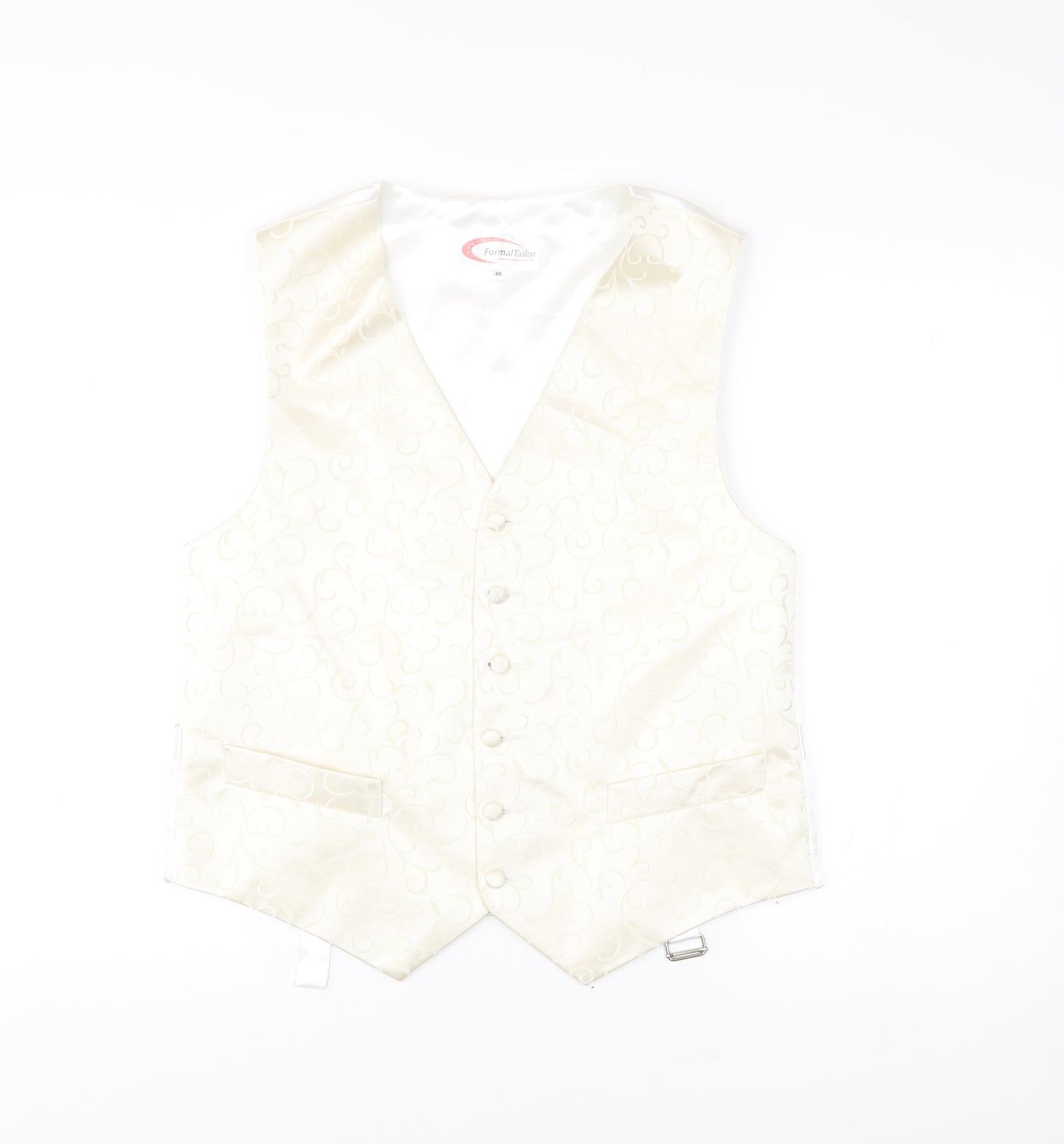 FormalTailor Men’s Ivory Satin Waistcoat 40R Wedding Party