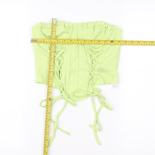 PrettyLittleThing Women’s Green Size 10 Strapless Corset Top