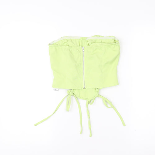 PrettyLittleThing Women’s Green Size 10 Strapless Corset Top