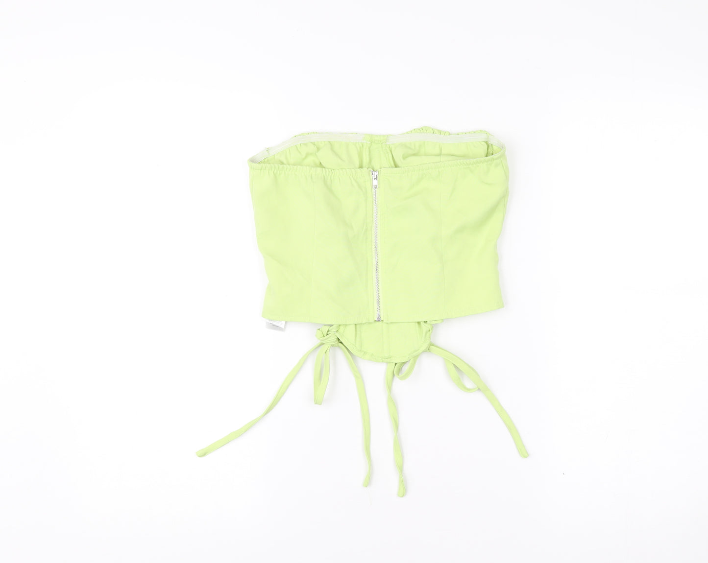 PrettyLittleThing Women’s Green Size 10 Strapless Corset Top