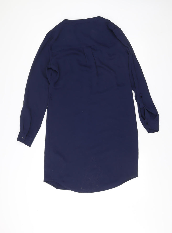 Adrienne Vittadini Women’s Blue Shift Dress Size 6 Long Sleeve Workwear
