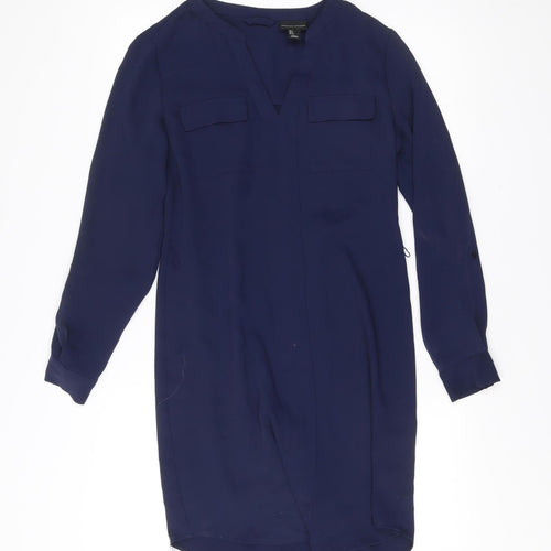 Adrienne Vittadini Women’s Blue Shift Dress Size 6 Long Sleeve Workwear