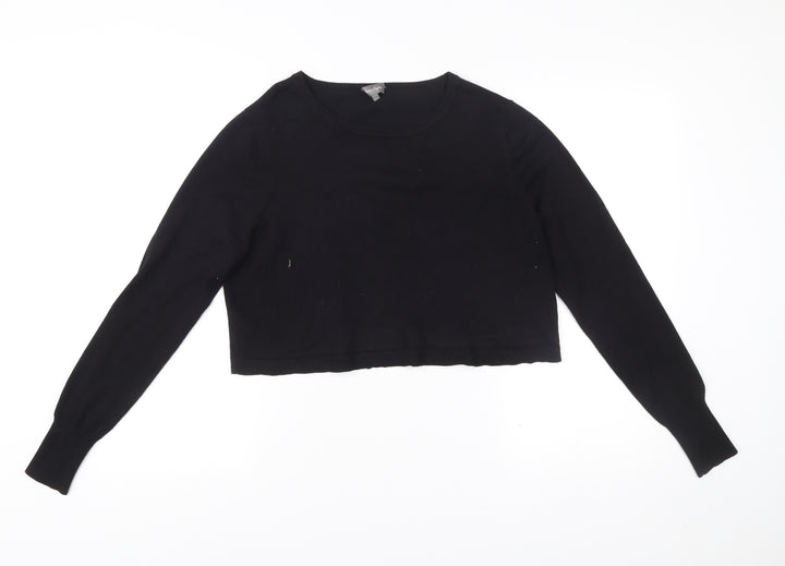 Phase Eight Womens Black Size 10 Crew Neck Long Sleeve Jumper